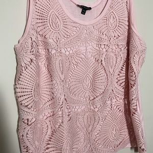Beautiful light pink lined crochet top